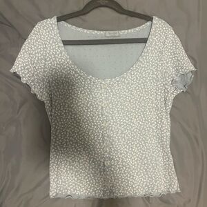 Brandy Melville Light Blue Floral Blouse